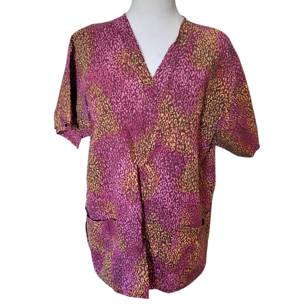 Peaches Scrub Top Pink sz M